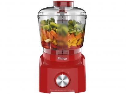 Mini Processador de Alimentos Philco Vermelho - PH900V 3 em 1 250W