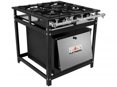 Fogão Industrial 4 Bocas com Forno Kenok - FCF4B-1211