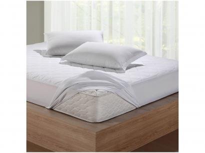 Protetor de Colchão Queen Size Impermeável - 150 Fios 160x203cm Branco Prata Protect