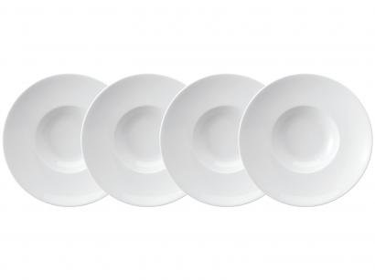Jogo de Pratos de Porcelana Redondo Branco Risoto - Schmidt 65210040800030 4 Peças