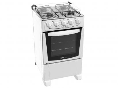 Fogão 4 Bocas de Piso Atlas Branco - Acendimento Automático Europa Mônaco Glass