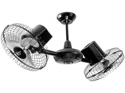 Ventilador de Teto Duplo Loren Sid Gemini - 6 Pás 1 Velocidade Preto