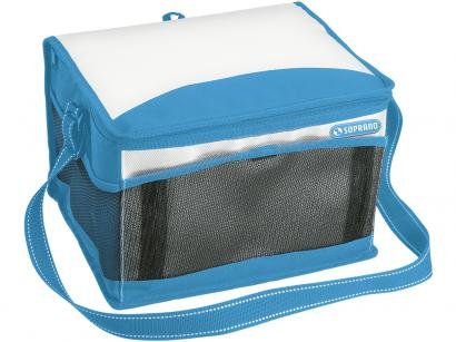 Bolsa Térmica Dobrável 20L Azul com Bolso Lateral - Soprano Tropical