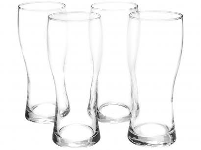 Jogo de Copos de Vidro para Cerveja - Transparente 650ml 4 Peças Vicrila Helles