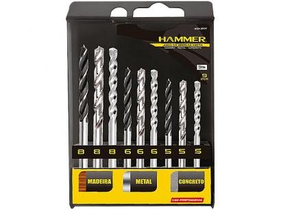 Jogo de Brocas e Bits Hammer 9 peças GYKBX9PPF - com Estojo