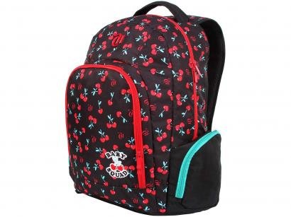Mochila Juvenil Escolar Feminina Tam. G DMW - Baby Squad Capricho Cherry Preta
