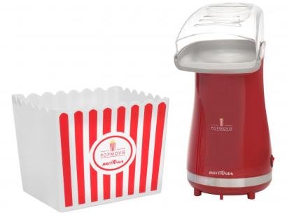 Pipoqueira Elétrica Britânia PopMovie - 100g de Pipoca Vermelha e Cinza