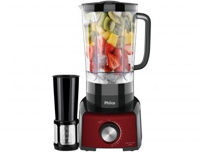 Liquidificador Philco PLQ912P Inox Red 3L - Preto e Vermelho com Filtro 12 Velocidades 1200W