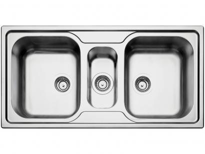 Cuba Dupla e Auxiliar de Sobrepor para Cozinha - Tramontina Inox Retangular 100x50cm Prime Marea