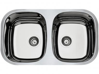 Cuba Dupla de Embutir para Cozinha Tramontina - Inox Retangular 76,8x44,6cm Prime Isis