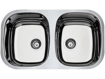 Cuba Dupla de Embutir para Cozinha Tramontina - Inox Retangular 76,8x44,6cm Prime Isis