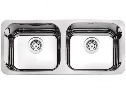 Cuba Dupla para Cozinha Tramontina Inox - Retangular 89x39cm Prime Isis
