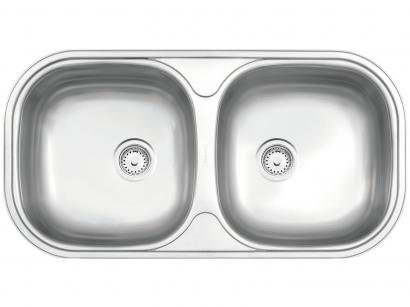 Cuba Dupla de Sobrepor para Cozinha Tramontina - Inox Retangular 78x39,8cm Prime 94032107
