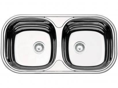 Cuba Dupla de Sobrepor para Cozinha Tramontina - Inox Retangular 78x39,8cm Prime Isis