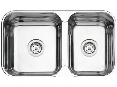 Cuba Dupla de Sobrepor para Cozinha Tramontina - Inox Retangular 66x40,7cm Perfecta Isis