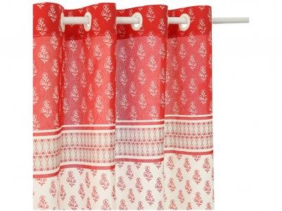 Cortina para Cozinha Vermelha Santista - Toscana Lorena 2,6x1,4m