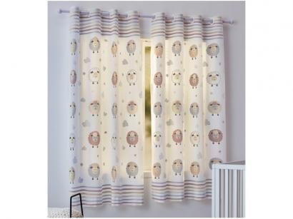 Cortina para Quarto de Bebê Carneiros Santista - Londres Pompom 2,8x1,8m