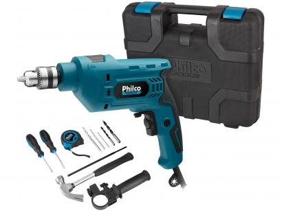 Furadeira de Impacto Philco Force 650W - 5 Velocidades 3/8" com Maleta 11 Peças PFU01MF