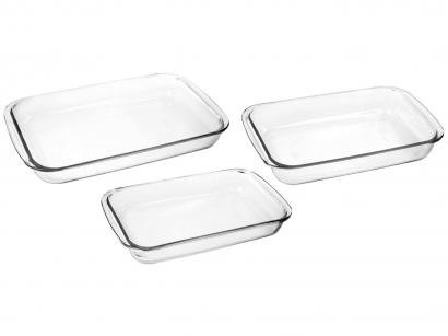 Conjunto de Assadeiras de Vidro Marinex - Celebrity GD16722936N 3 Peças