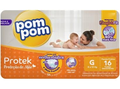Fralda Pom Pom Protek Proteção de Mãe Jumbinho - G 16 Unidades