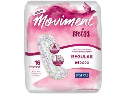 Absorvente para Incontinência Diário Bigfral - Moviment Miss Sem Abas 16 Unidades