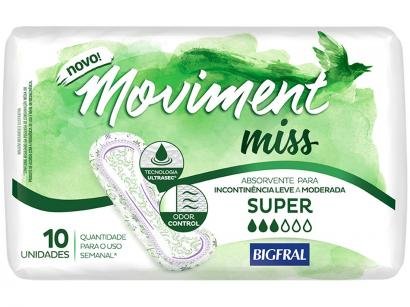 Absorvente para Incontinência Moviment Miss Super - 10 Unidades