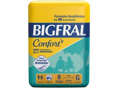 Fralda Geriátrica Bigfral Confort - Tamanho G 8 Unidades