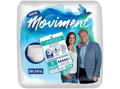 Roupa Íntima Descartável Bigfral P e M Moviment - 8 Unidades