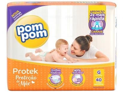 Fralda Pom Pom Proteção de Mãe Protek - Tam G 8 a 13kg 40 Unidades