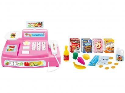 Caixa Registradora Infantil Tec Toys Mini Feirinha - Polibrinq 24 Peças