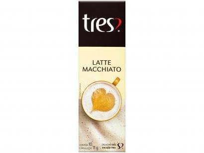 Cápsula TRES Café Leite com um Toque de Café - Latte Macchiato 3 Corações 10 Cápsulas
