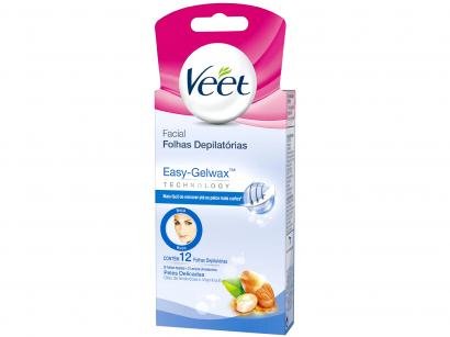 Folha Depilatória Veet Peles Delicadas - Vitamina E e Óleo de Amêndoas Facial 12 Unidades