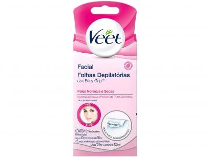 Folha Depilatória Veet Peles Normais e Secas - Manteiga de Karité e Perfume de Frutas Vermelhas