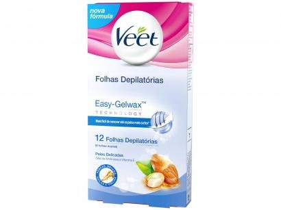 Folha Depilatória Veet Peles Delicadas - Óleo de Amêndoas e Vitamina E Corporal 12 Folhas