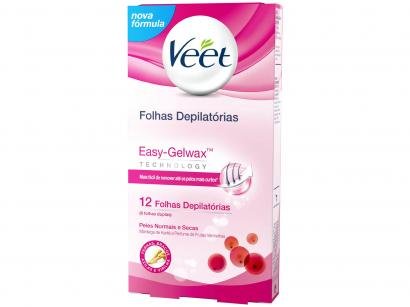 Folha Depilatória Veet Peles Normais e Secas - Manteiga de Karité e Perfume de Frutas Vermelhas