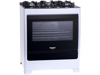 Fogão 5 Bocas Dako Branco - Acendimento Autmomático Supreme Glass