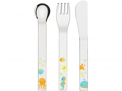 Jogo de Talheres Tramontina Inox Infantil Allegria - 66975006 3 Peças