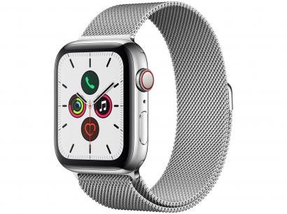 Apple Watch Series 5 (GPS + Cellular) 44mm - Caixa Aço Inoxidável Pulseira Estilo Milanês