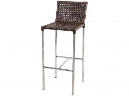 Banqueta Alta com Encosto Castanho Alegro - BA128