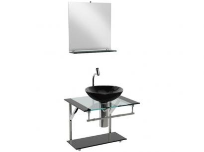 Gabinete para Banheiro de Vidro com Cuba e Espelho - VB Cristais Advance VB2021/50PR