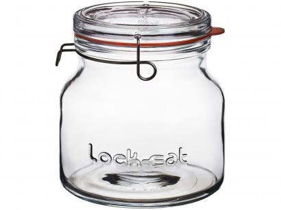 Pote de Vidro Hermético Luigi Bormioli com Tampa - Cilíndrico 1,5L Lock Eat Handy