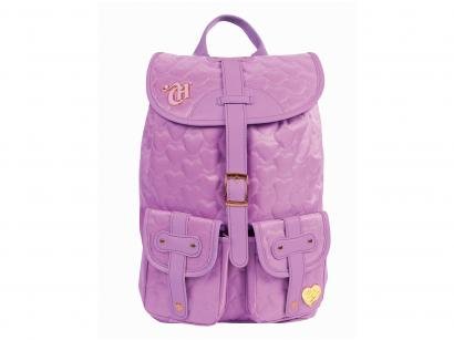 Mochila Juvenil Escolar Feminina - Tam. G DMW Capricho Love Roxa
