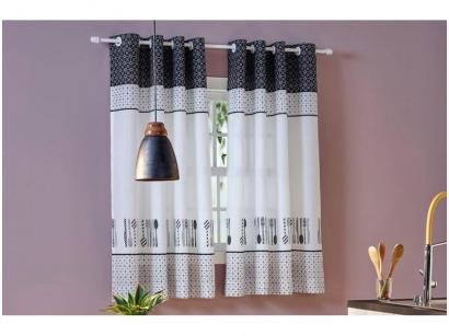 Cortina Santista Preta Toscana Gourmet - 2,60x1,40m