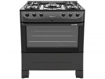 Fogão 5 Bocas Mesa de Vidro Mueller Grafite - Acendimento Automático Vetro Fratelo