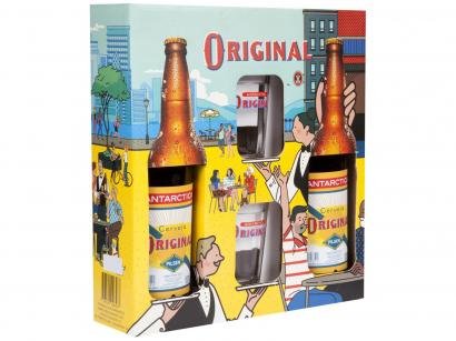 Kit Cerveja Antarctica Original 600ml 2 Unidades - com 2 Copos
