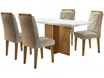 Mesa de Jantar 4 Cadeiras Retangular Rufato - Berlim Melis