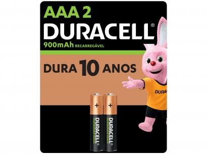 Pilha Recarregável AAA Palito 900 mAh 2 Unidades - Duracell