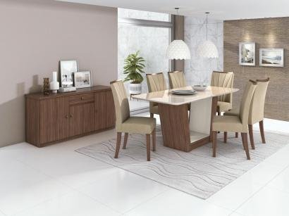 Mesa de Jantar 6 Lugares Retangular Móveis Lopas - Apogeu