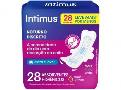 Absorvente Diurno e Noturno Intimus - com Abas Grande 28 Unidades