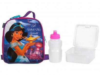 Lancheira Infantil Térmica Escolar Alladin Jasmine - Azul Dermiwil Soft